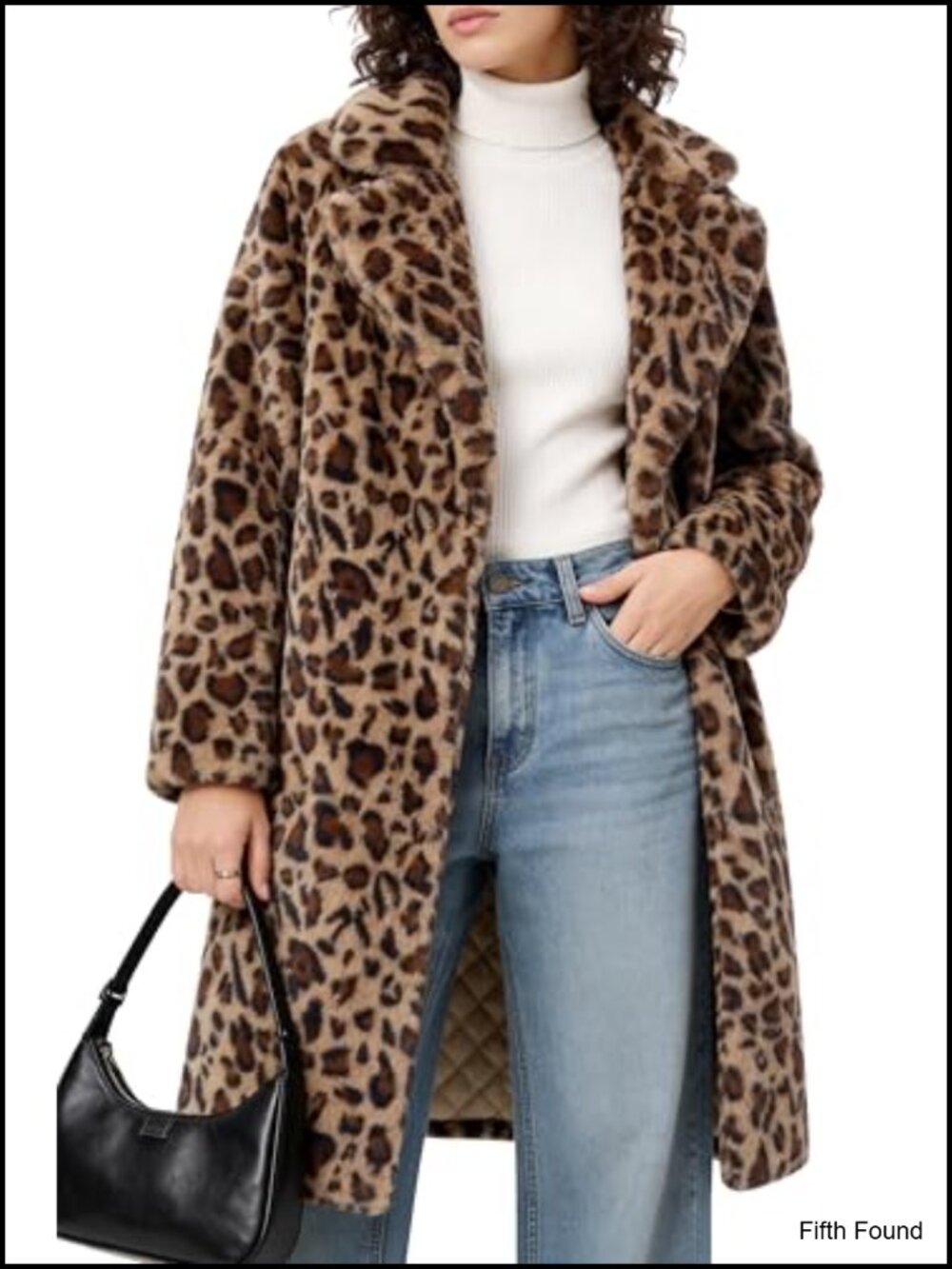 Women's Faux Fur Coat Fuzzy Fleece Lapel Collar Longline Jacket